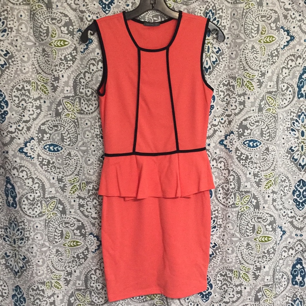 Coral Peplum Dress